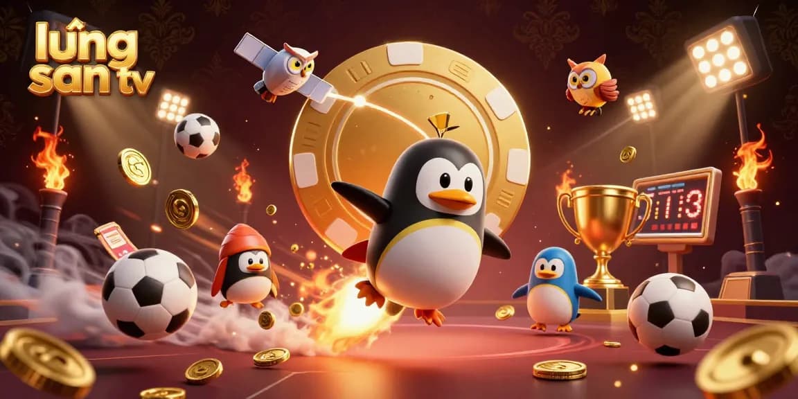 Bet on lương sơn tv and win with our immersive, dynamic gaming experience featuring a golden penguin and exciting sports elements.