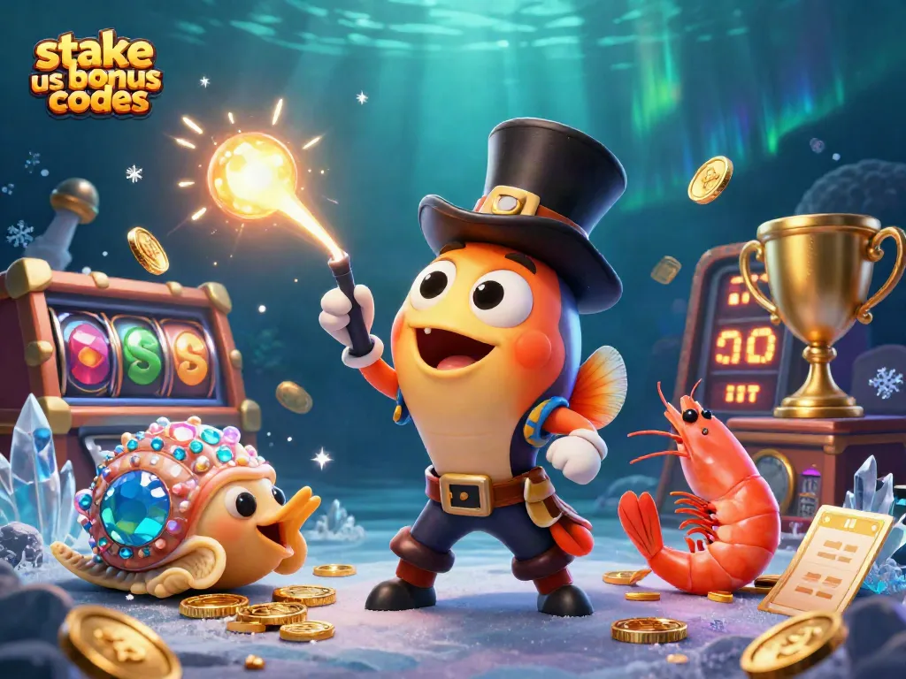 Reveal exclusive stake us bonus codes with a stunning underwater casino adventure illustration.