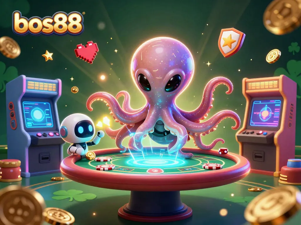Bergabunglah dengan bos88 untuk merasakan keseruan bermain poker dengan alien oktaf dan robot di meja holografis.