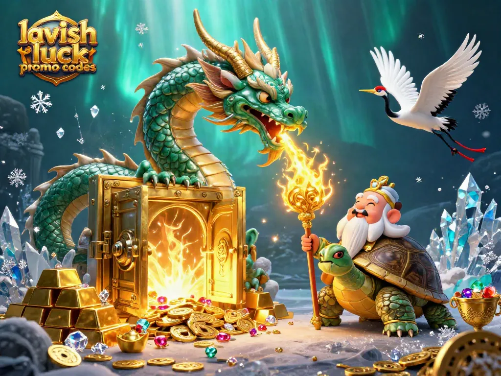 Engage with lavish luck promo codes for exciting bonuses and treasures in a vibrant 3D casino illustration.