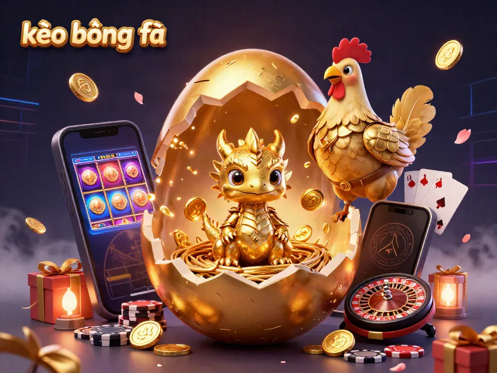 Experience the thrill of kèo bóng đá with our interactive gaming scene featuring a dragon and lottery excitement.