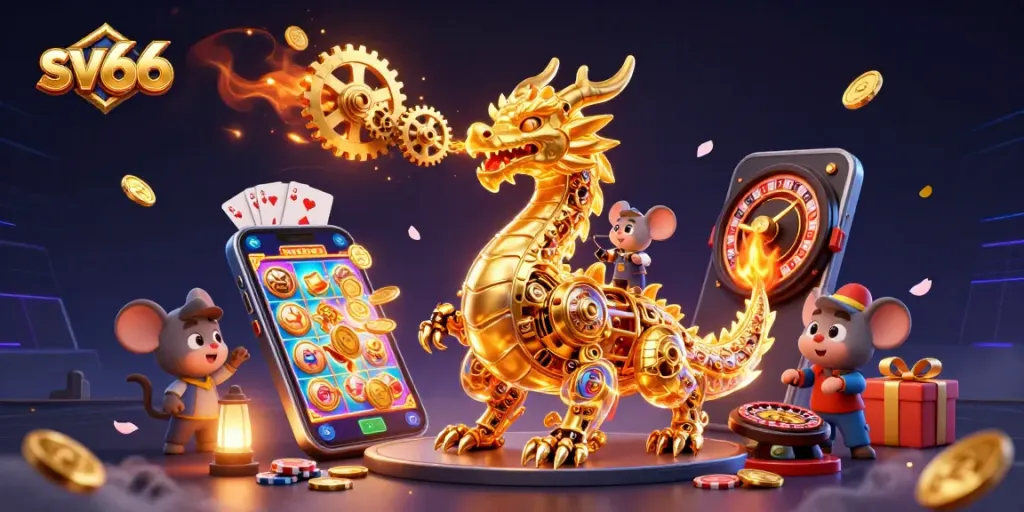 Engage with sv66's immersive gaming experience featuring golden dragon and interactive slots.