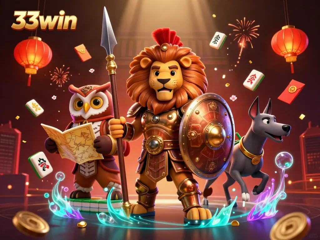 Experience thrilling action at 33win with vivid characters and dynamic casino elements