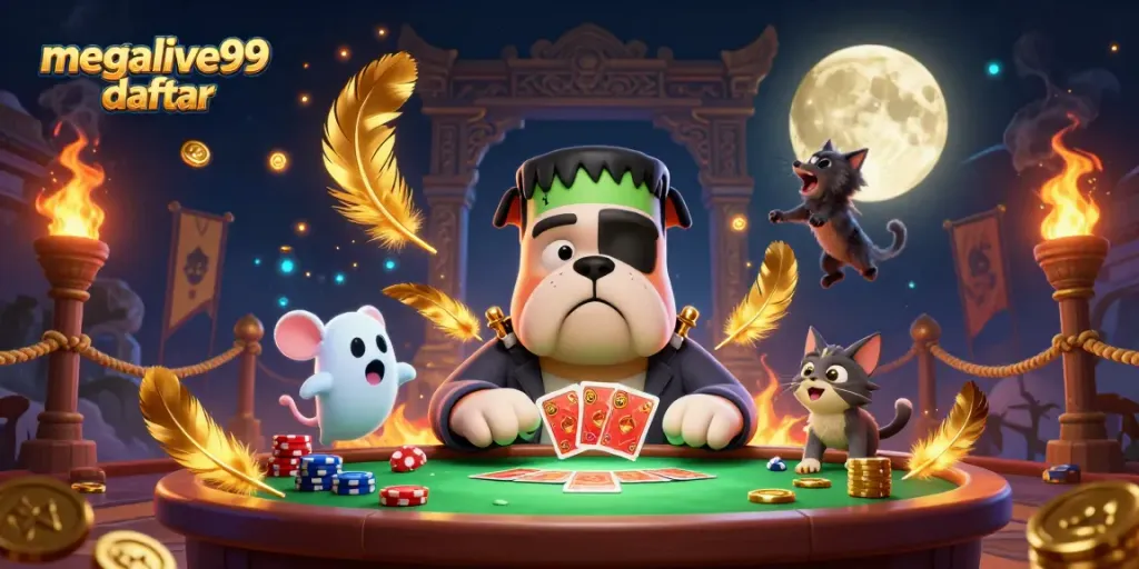 Menang di permainan judi dengan megalive99 daftar yang menyenangkan di meja hijau yang angker.