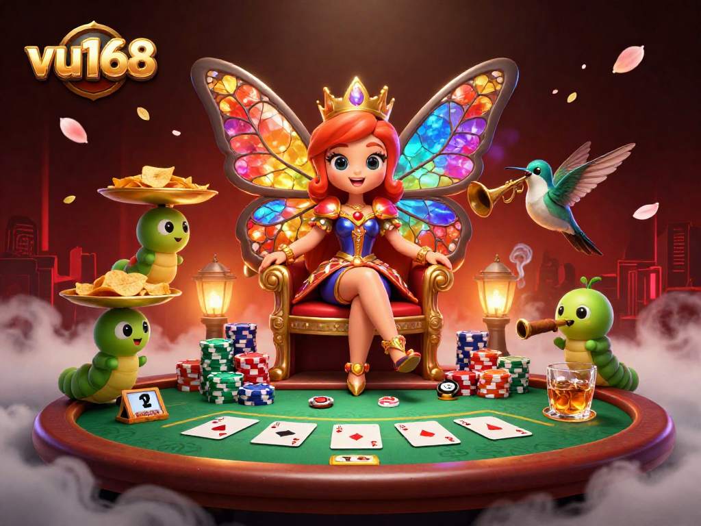 Experience thrilling gameplay at vu168 with vibrant casino elements and 3D characters in action.