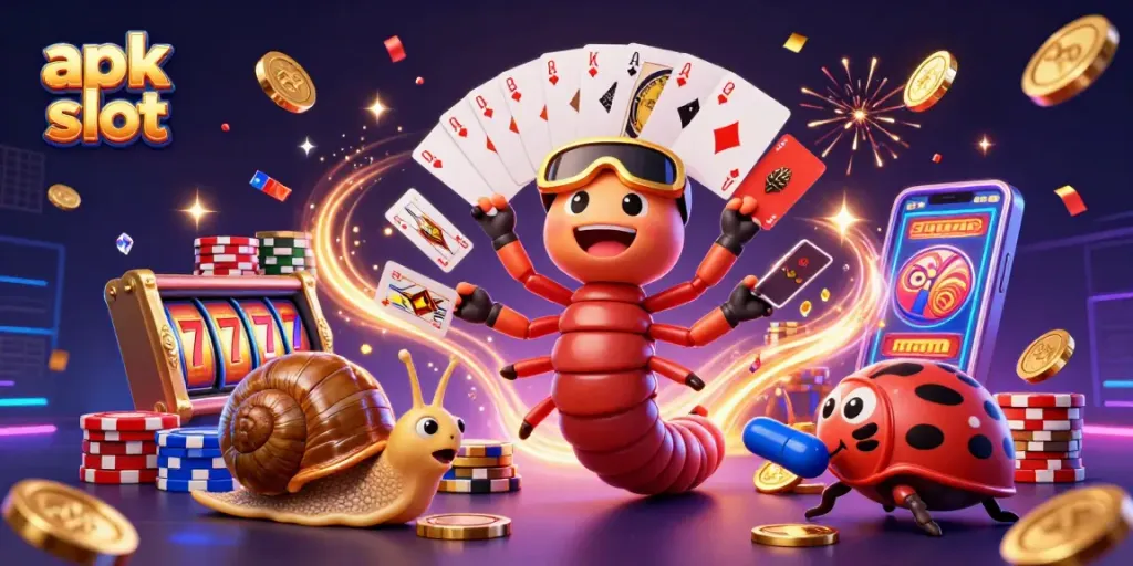 Spin the reels in apk slot style with vibrant characters and festive casino elements.