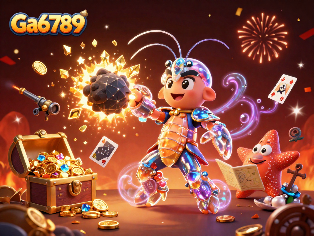 Engage with Ga6789 through thrilling galactic gambling captured in 3D illustration art.