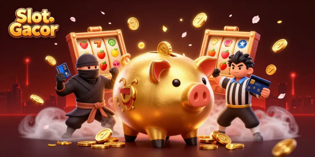 Experience exciting Slot Gacor gameplay with vibrant characters and thrilling casino elements.