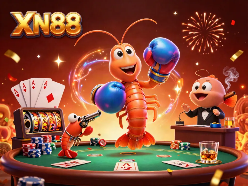 Experience the thrilling world of XN88 casino gaming with vibrant characters and dynamic elements in a rich atmosphere.
