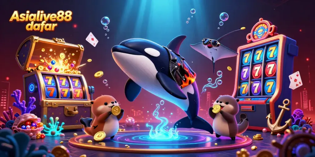 Experience thrilling gameplay at Asialive88 daftar with layered casino adventure illustration.