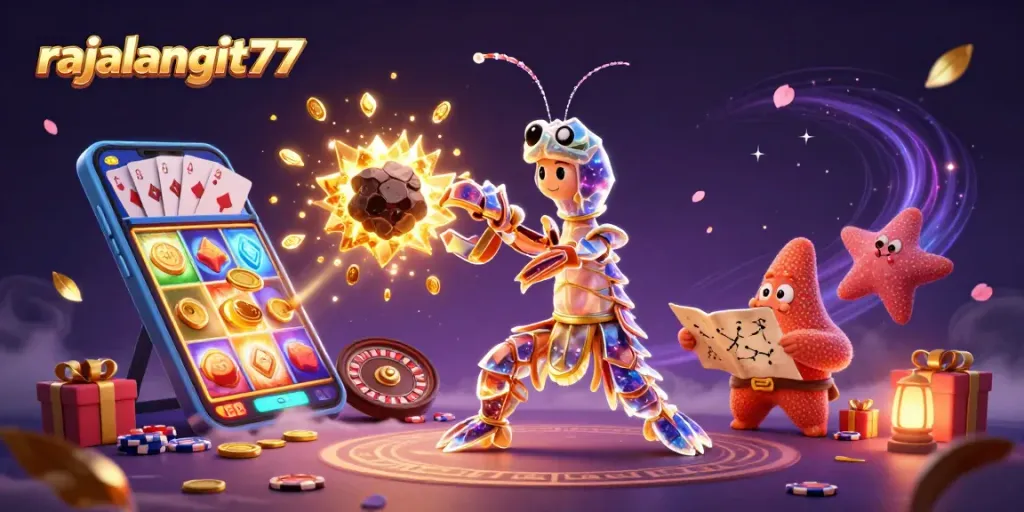Engage with rajalangit77's vibrant slot game adventure amidst exploding gems and coins.
