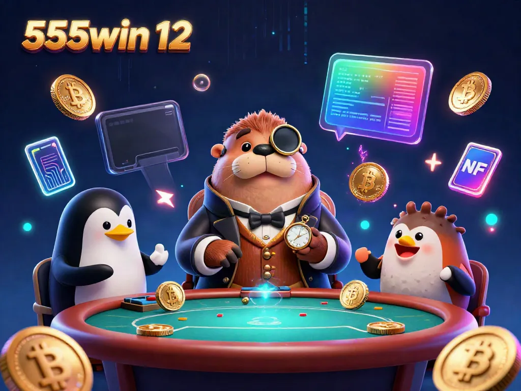 Reveal winning strategies with the vibrant 555win 12 3D casino illustration showcasing unique characters.