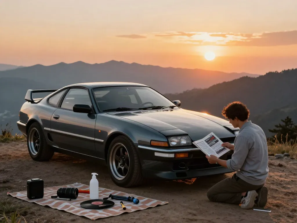 A classic A80 platform Toyota Supra at sunset, emphasizing automotive culture and performance.