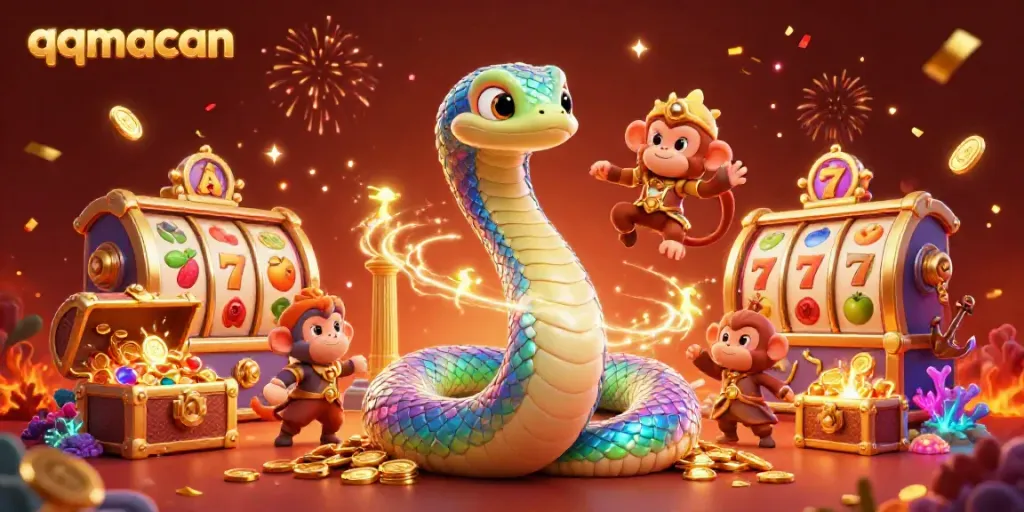 Engage with the qqmacan universe through vibrant casino scenes packed with colorful characters and treasure.
