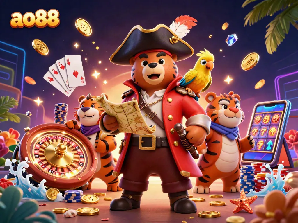 Engage with ao88 featuring vibrant characters amidst casino elements and dynamic games.