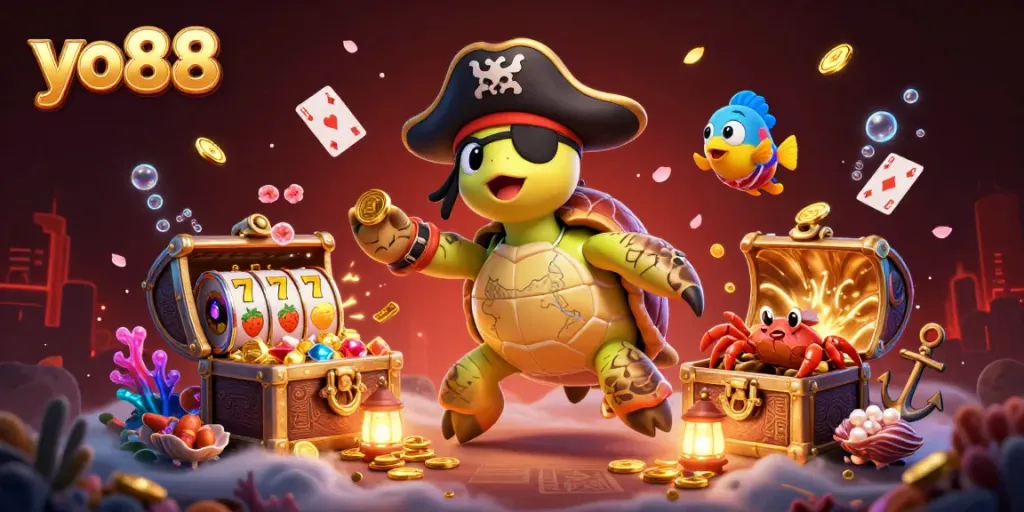 Win big at yo88 with a vibrant underwater casino adventure featuring playful sea creatures.