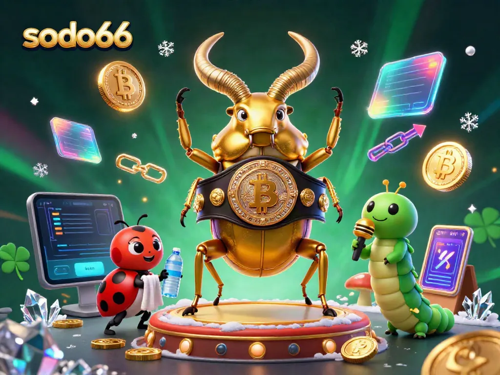 Engage in thrilling fun with sodo66's giant beetle championship amid vibrant casino-themed elements.
