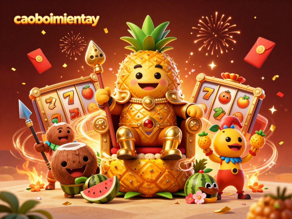 Experience the excitement of caoboimientay with vibrant slots and thrilling characters in an action-packed casino scene.